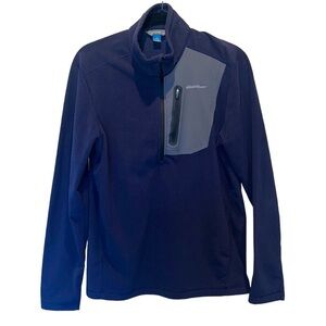 Eddie Bauer First Ascent Men’s Navy Blue Half Zip Pullover Fleece Size Medium